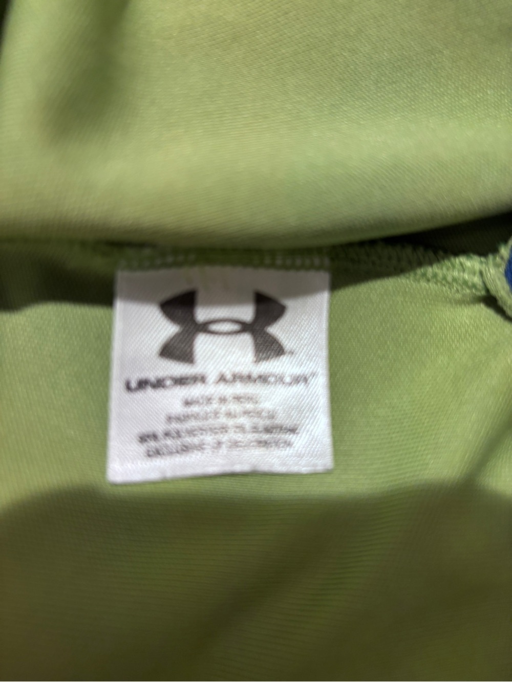 Under Armour Green Large SunmerPolo Shirt Heat Gear Loose with Blue Logo 50 x 29 - Picture 8 of 10